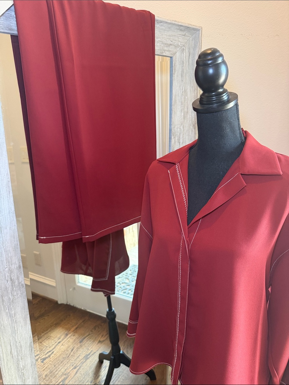 Brick-Red Two-Piece Set